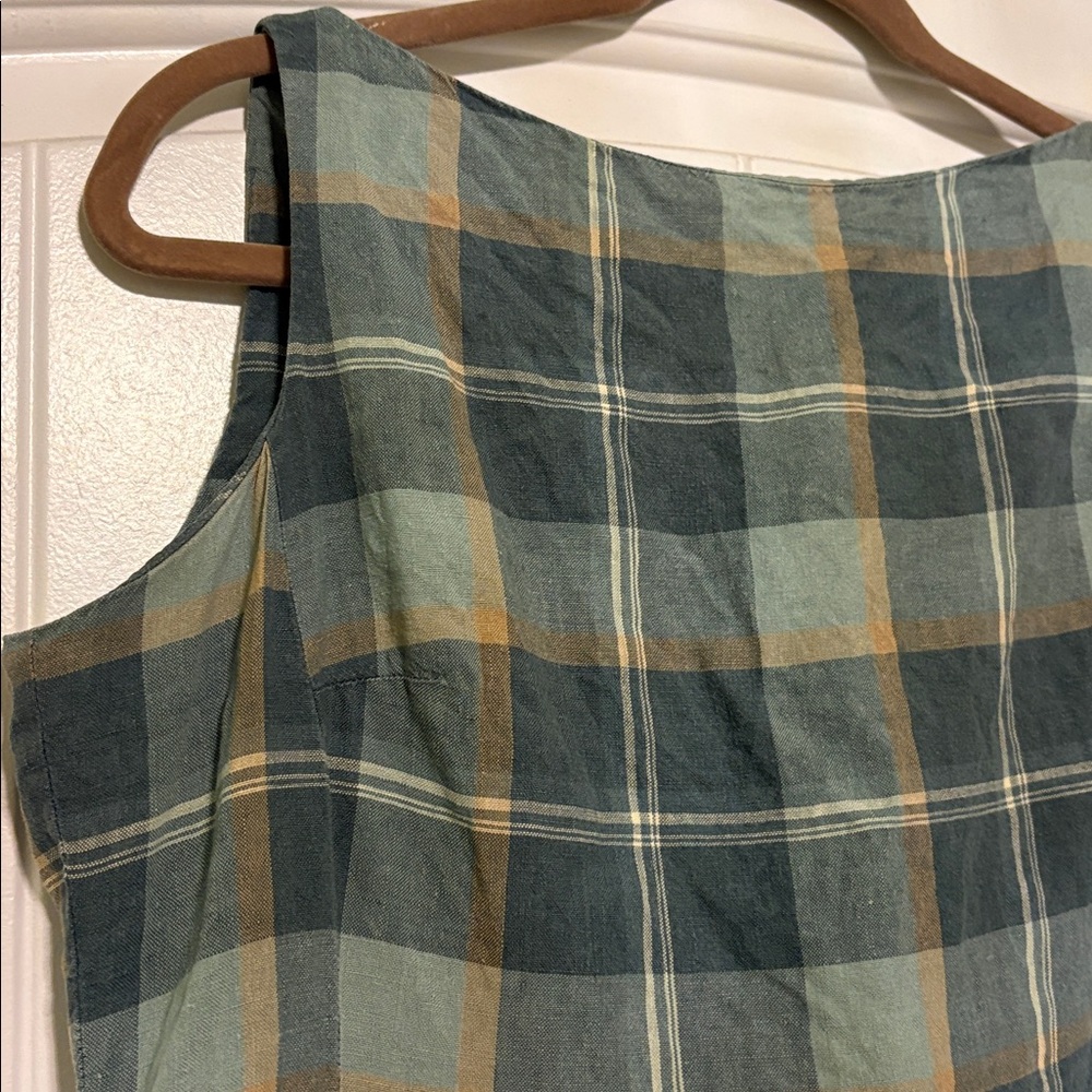 Ralph Lauren Plaid Linen Mini Dress - Picture 2 of 6